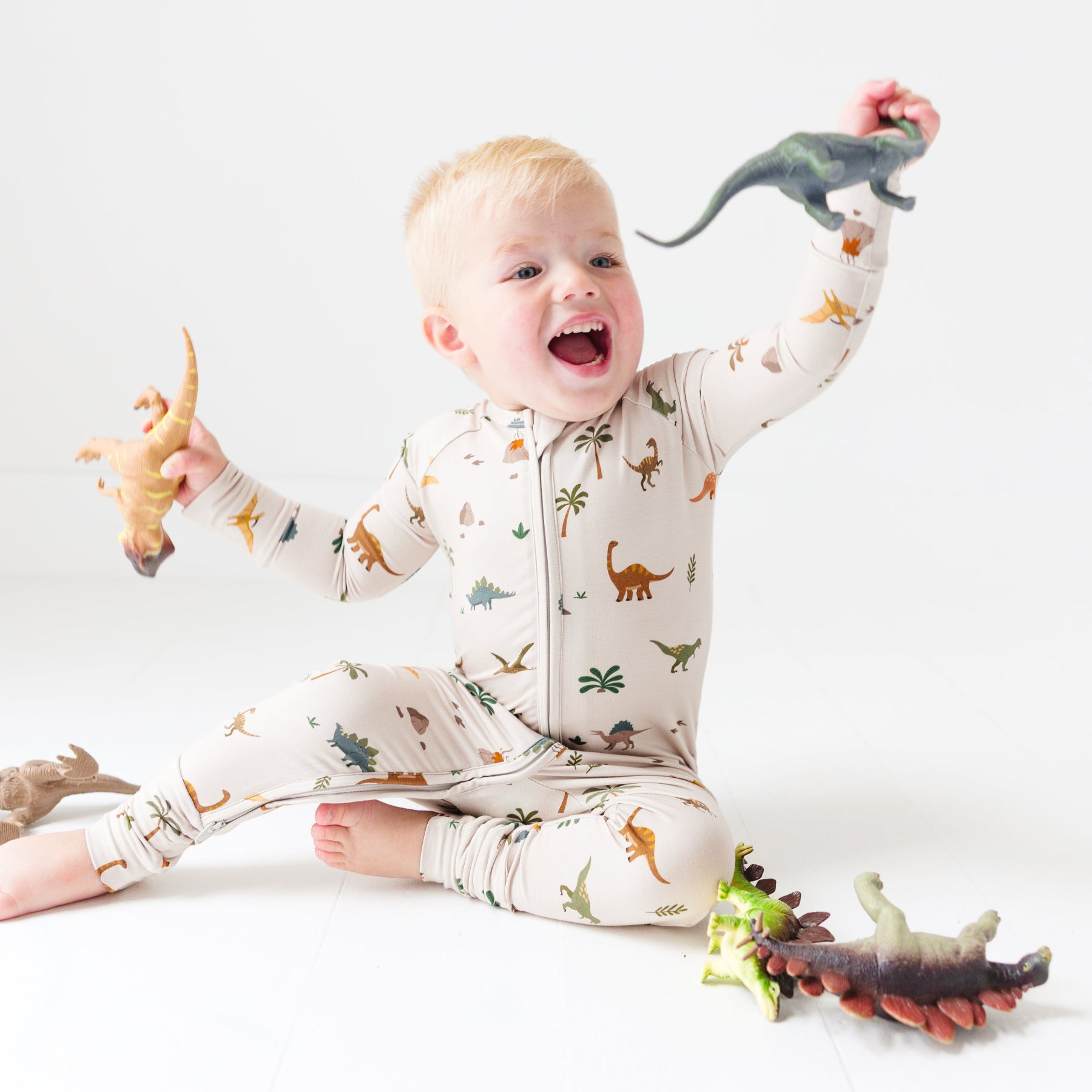 Prehistoric Dinosaurs Zip Romper