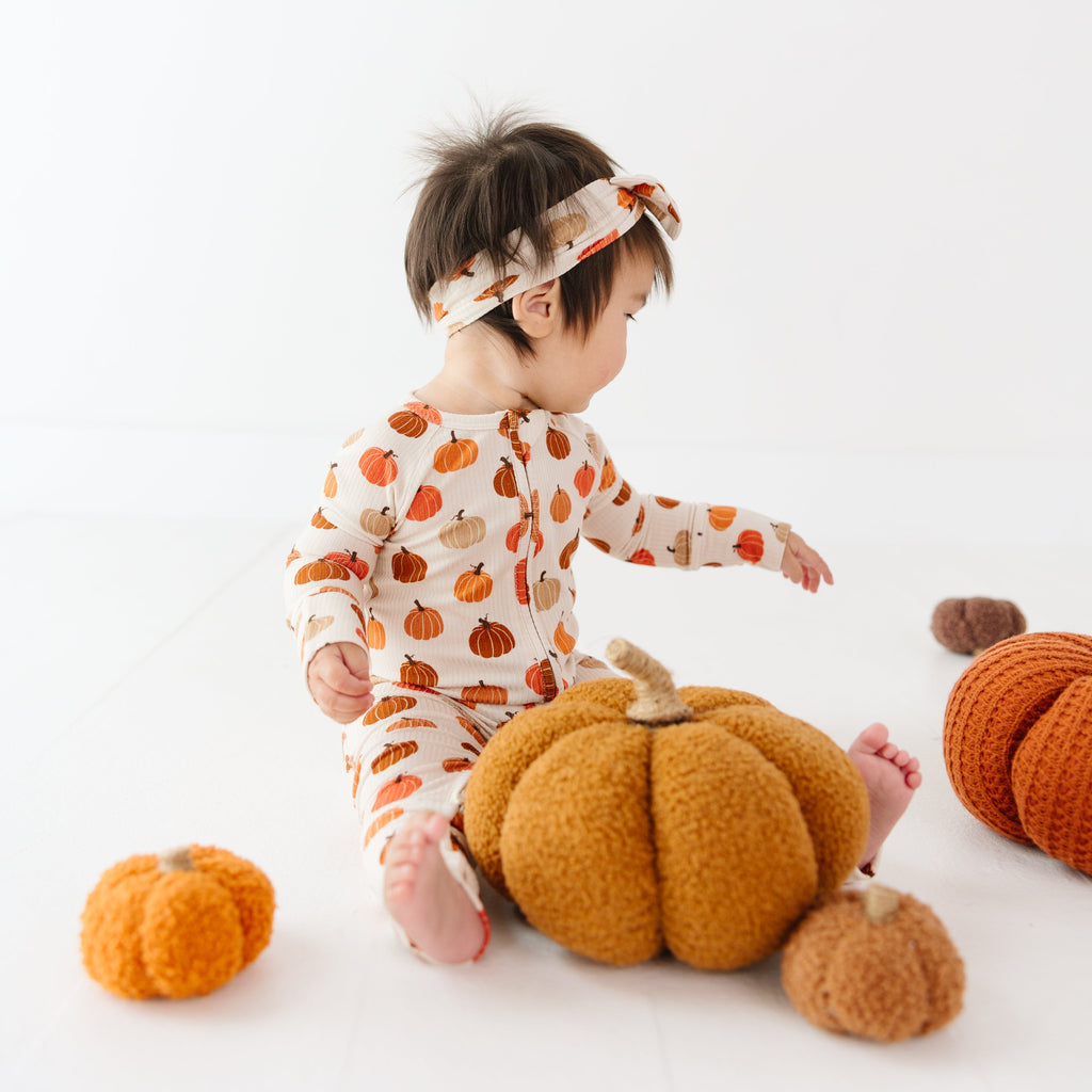 Big Pumpkins Small Ribbed Zip Romper