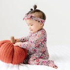 Fall Blooms Small Ribbed Zip Romper