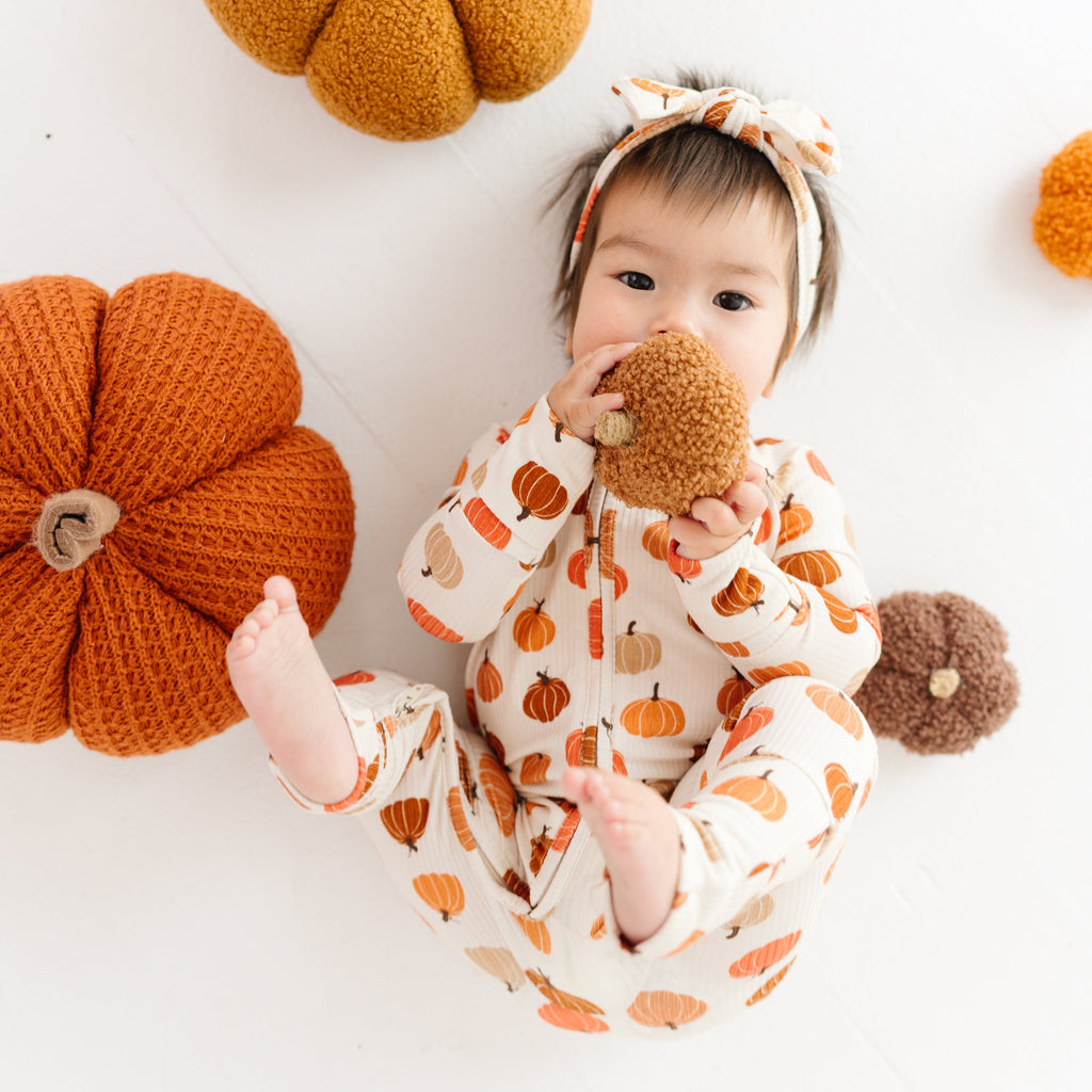 Big Pumpkins Small Ribbed Zip Romper