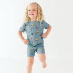 Back To School Small Ribbed Shorts Two-Piece Set