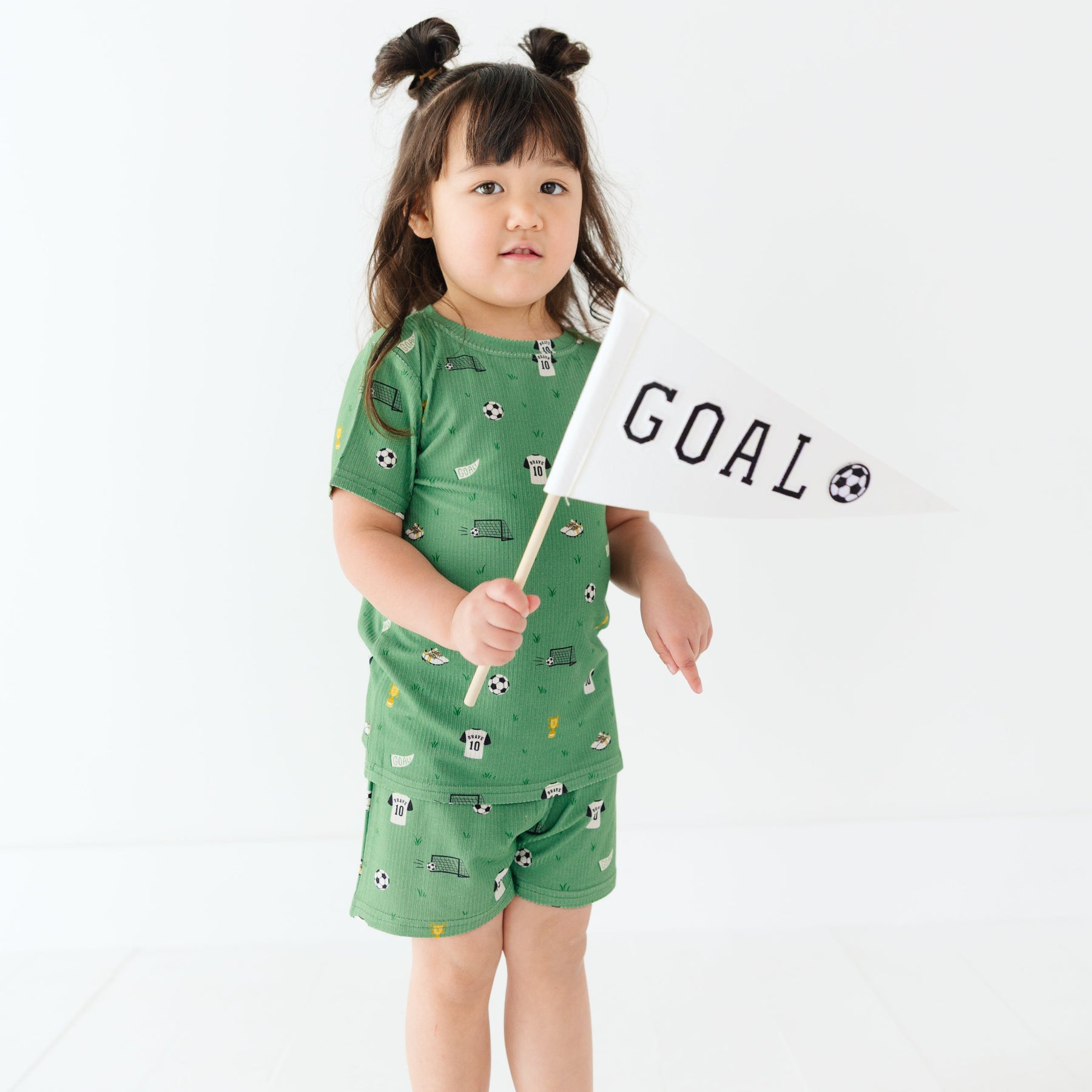 Soccer Small Ribbed Shorts Two-Piece Set
