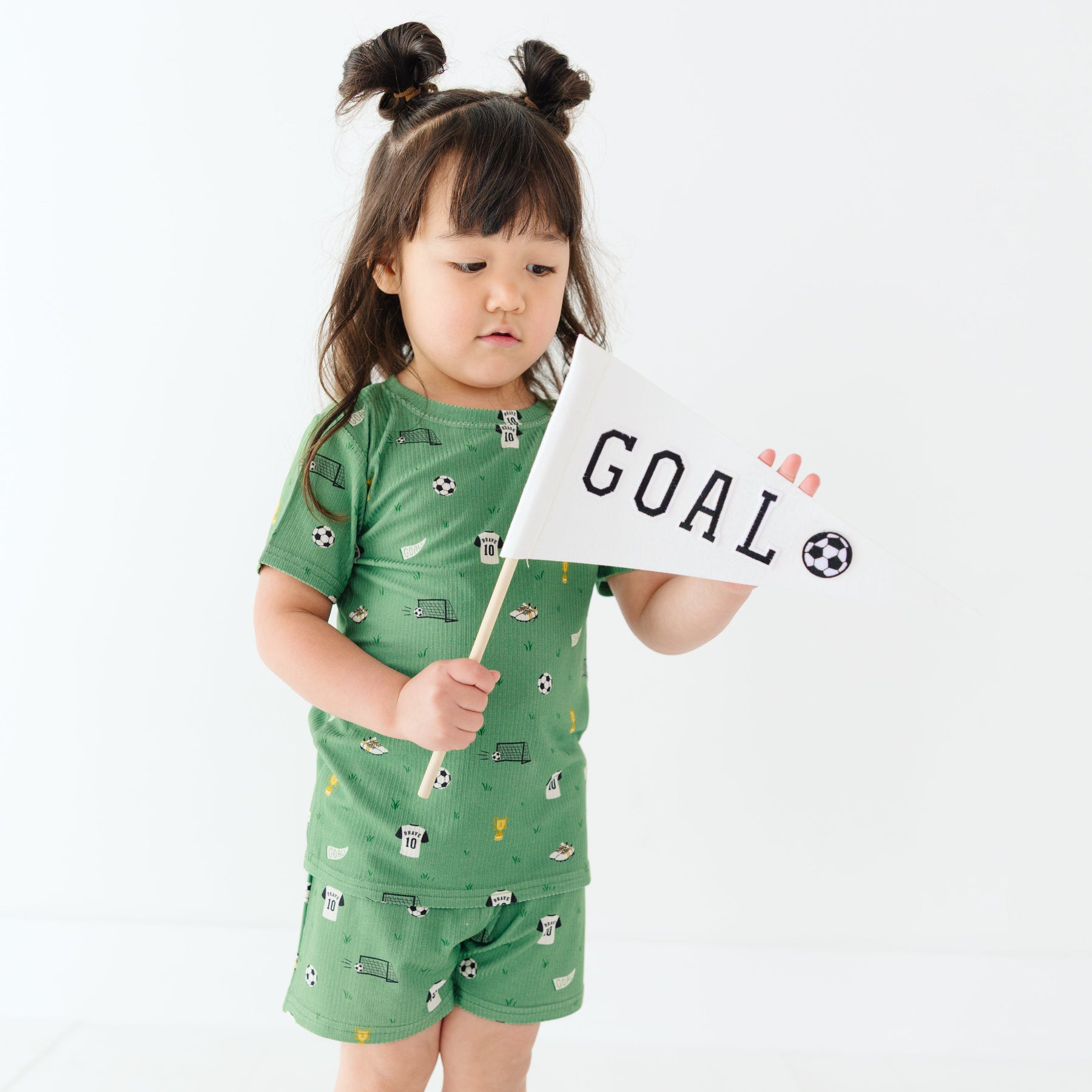 Soccer Small Ribbed Shorts Two-Piece Set