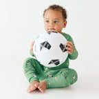 Soccer Small Ribbed Zip Romper