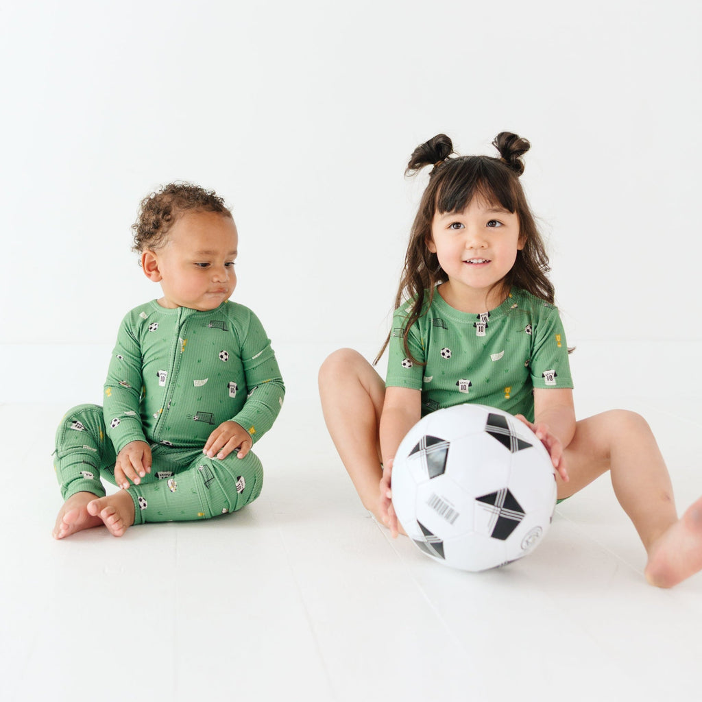 Soccer Small Ribbed Zip Romper