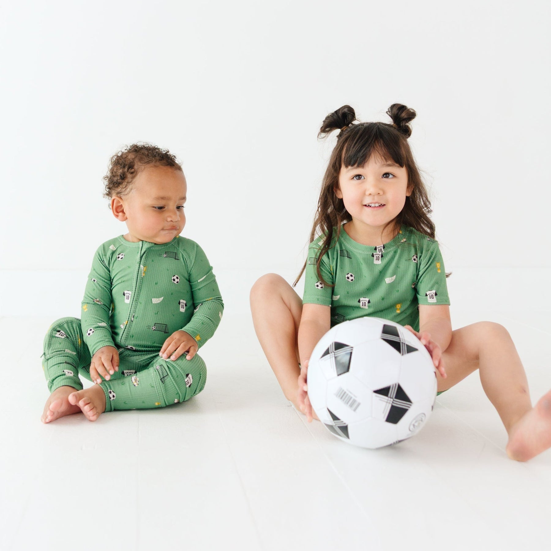 Soccer Small Ribbed Zip Romper