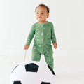 Soccer Small Ribbed Zip Romper