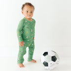 Soccer Small Ribbed Zip Romper