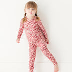 Mauve Floral Small Ribbed Two-Piece Set