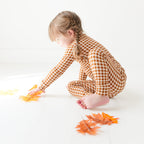 Caramel Small Gingham Two-Piece Set