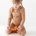 Caramel Small Gingham Two-Piece Set