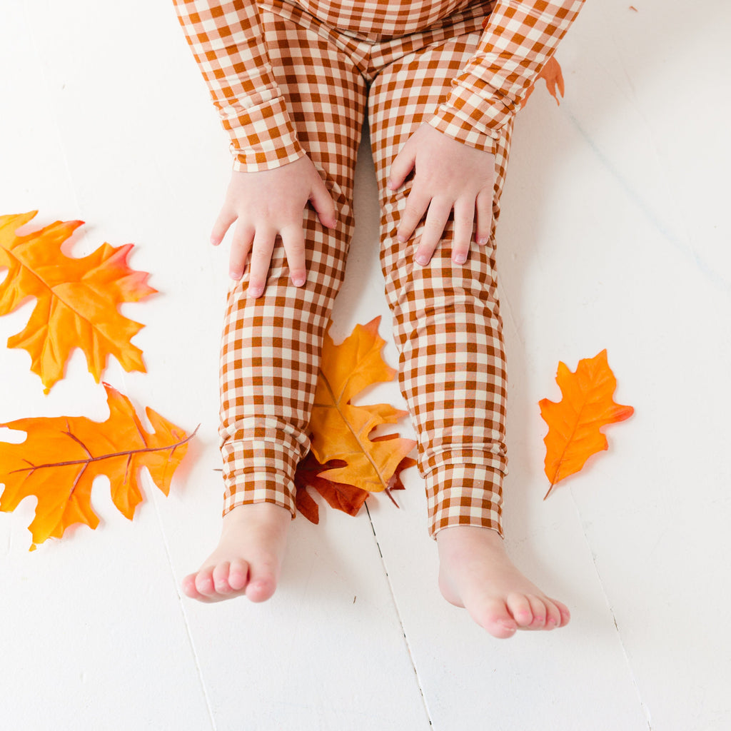 Caramel Small Gingham Two-Piece Set