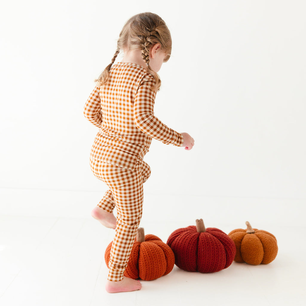 Caramel Small Gingham Two-Piece Set