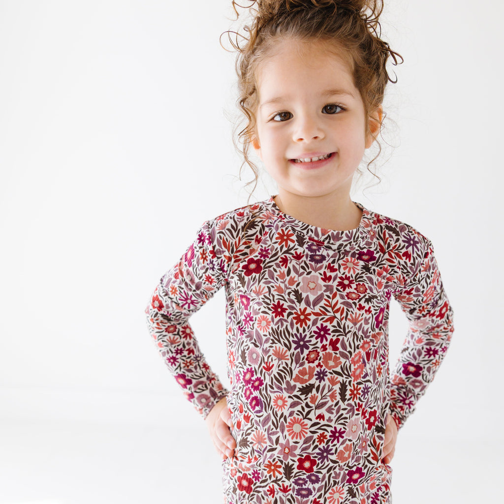 Fall Blooms Small Ribbed Two-Piece Set