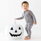 Halloween Boo Crew Small Ribbed Zip Romper