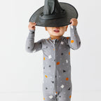 Halloween Boo Crew Small Ribbed Zip Romper