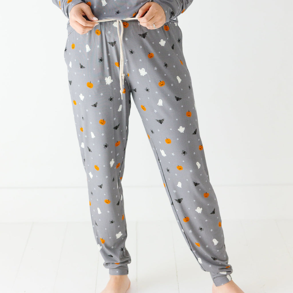 Halloween Boo Crew Small Ribbed Women's Matching Set