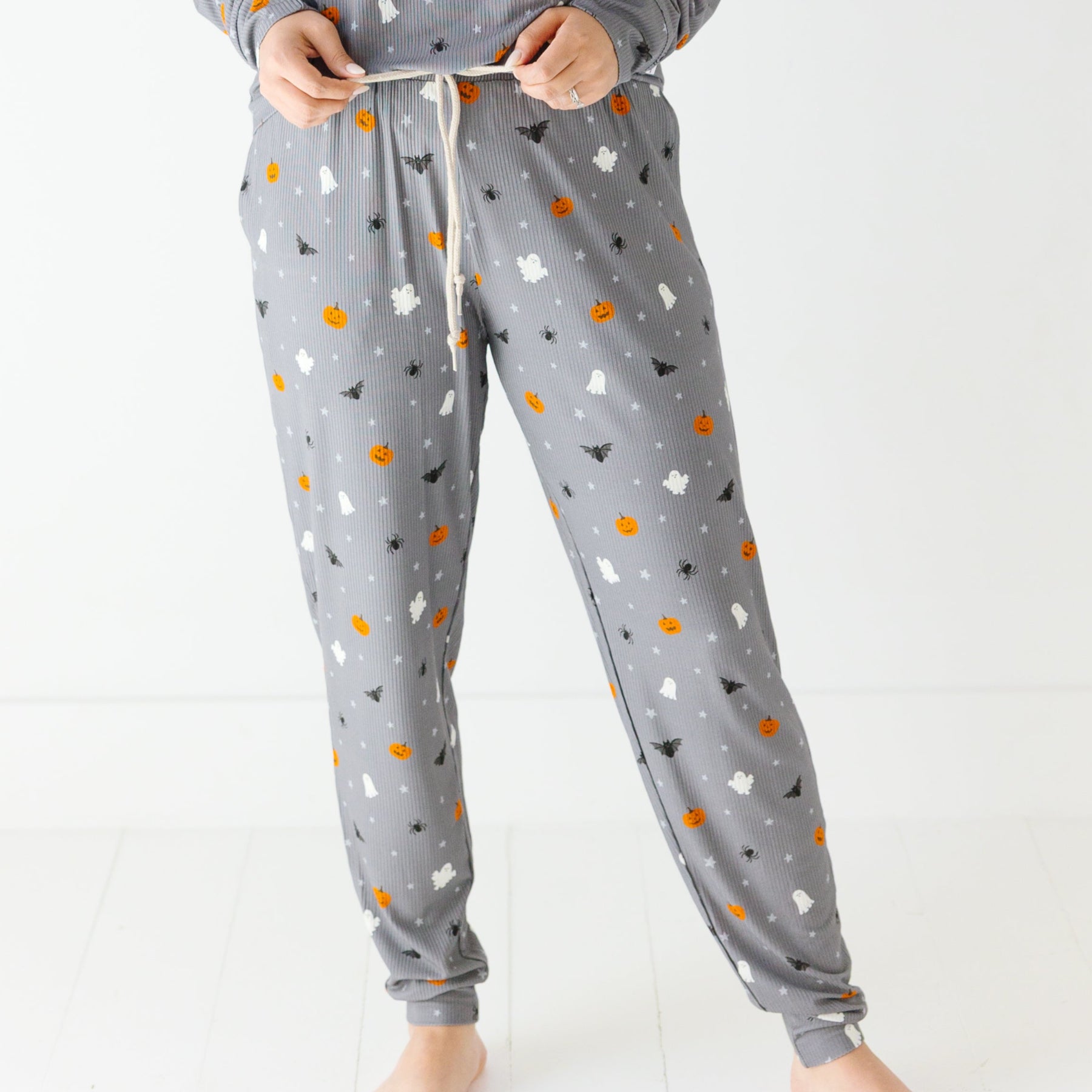 Halloween Boo Crew Small Ribbed Women's Matching Set