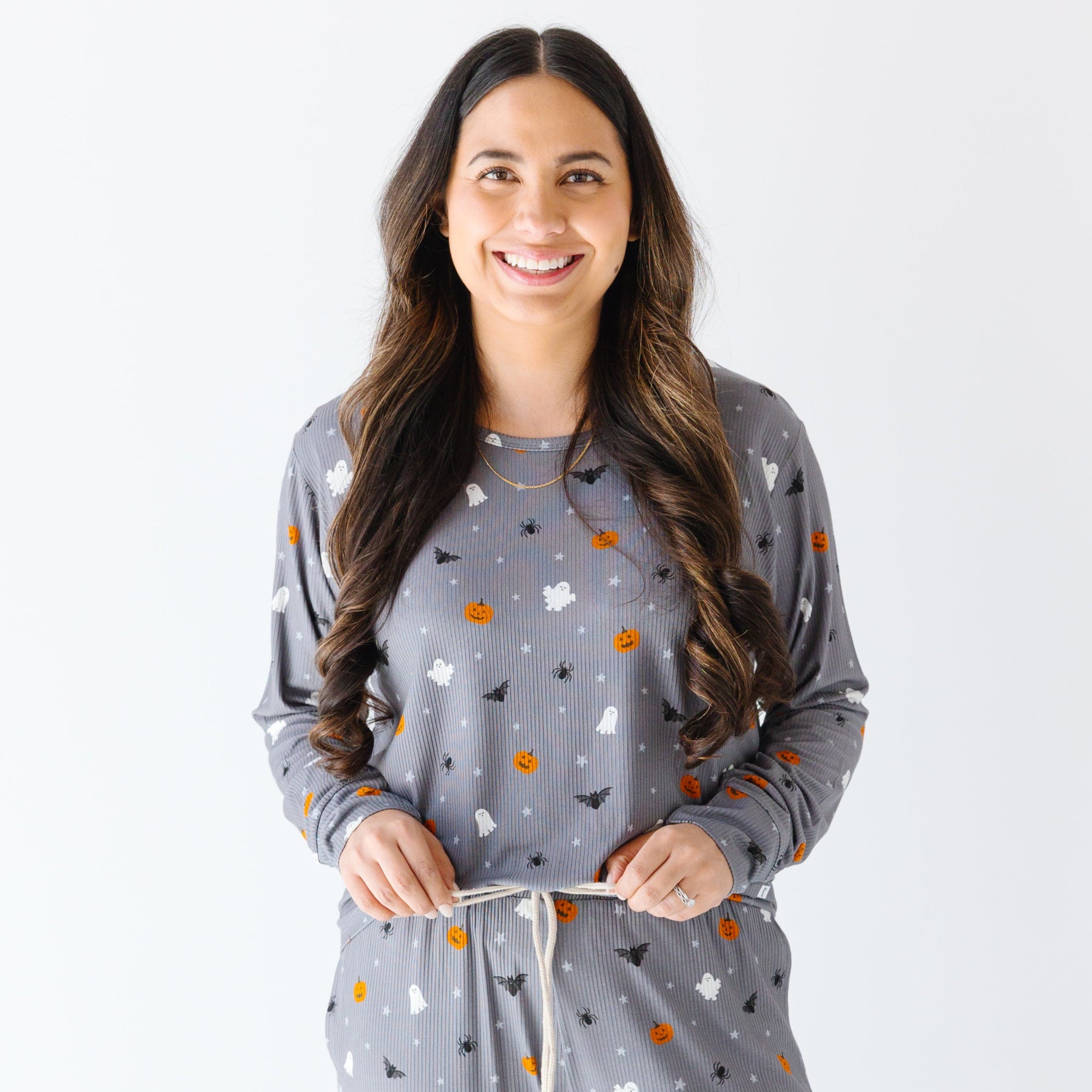 Halloween Boo Crew Small Ribbed Women's Matching Set
