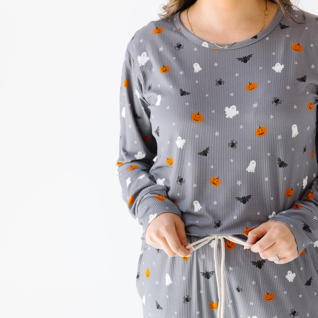 Halloween Boo Crew Small Ribbed Women's Long Sleeve Top