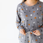 Halloween Boo Crew Small Ribbed Women's Long Sleeve Top