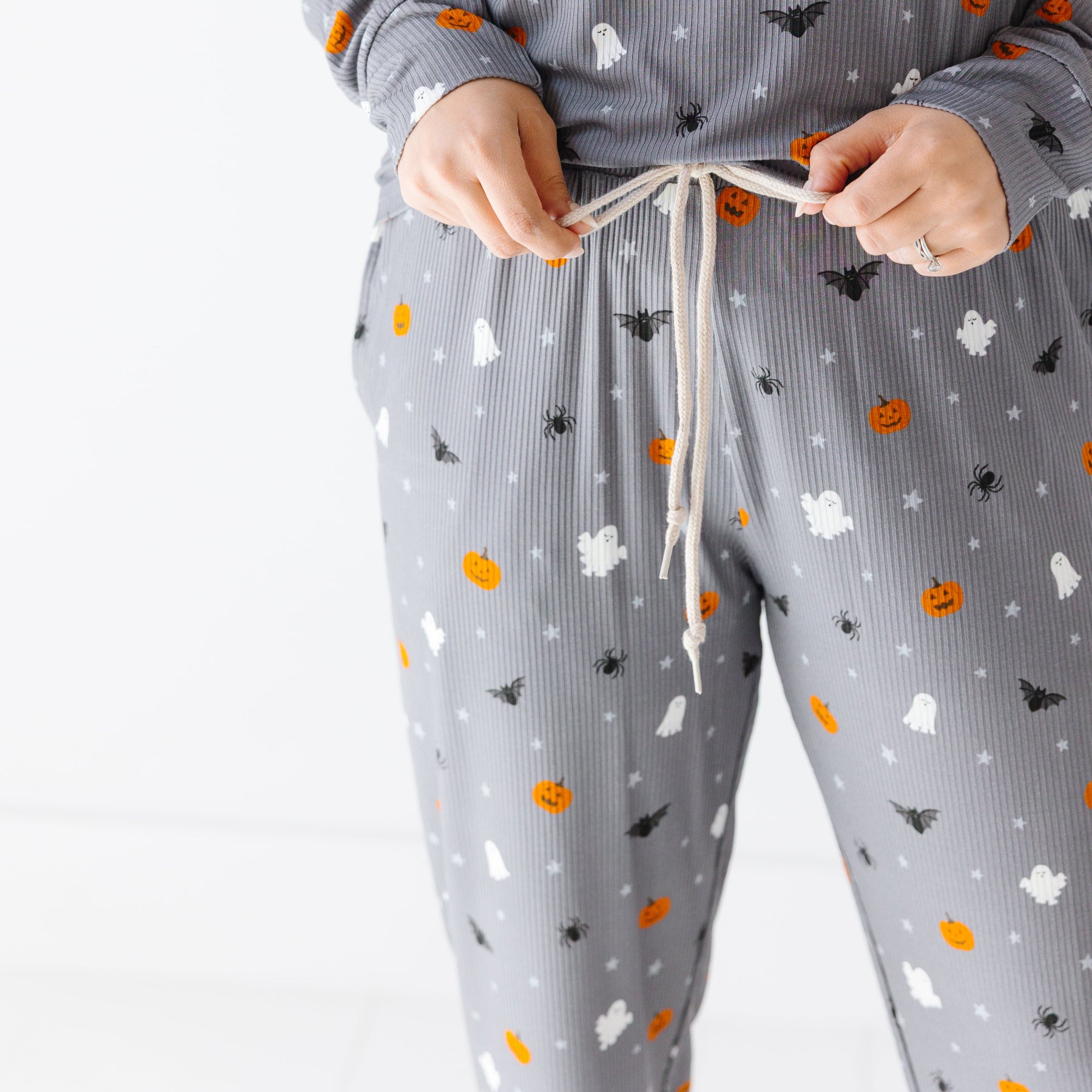 Halloween Boo Crew Small Ribbed Women's Matching Set