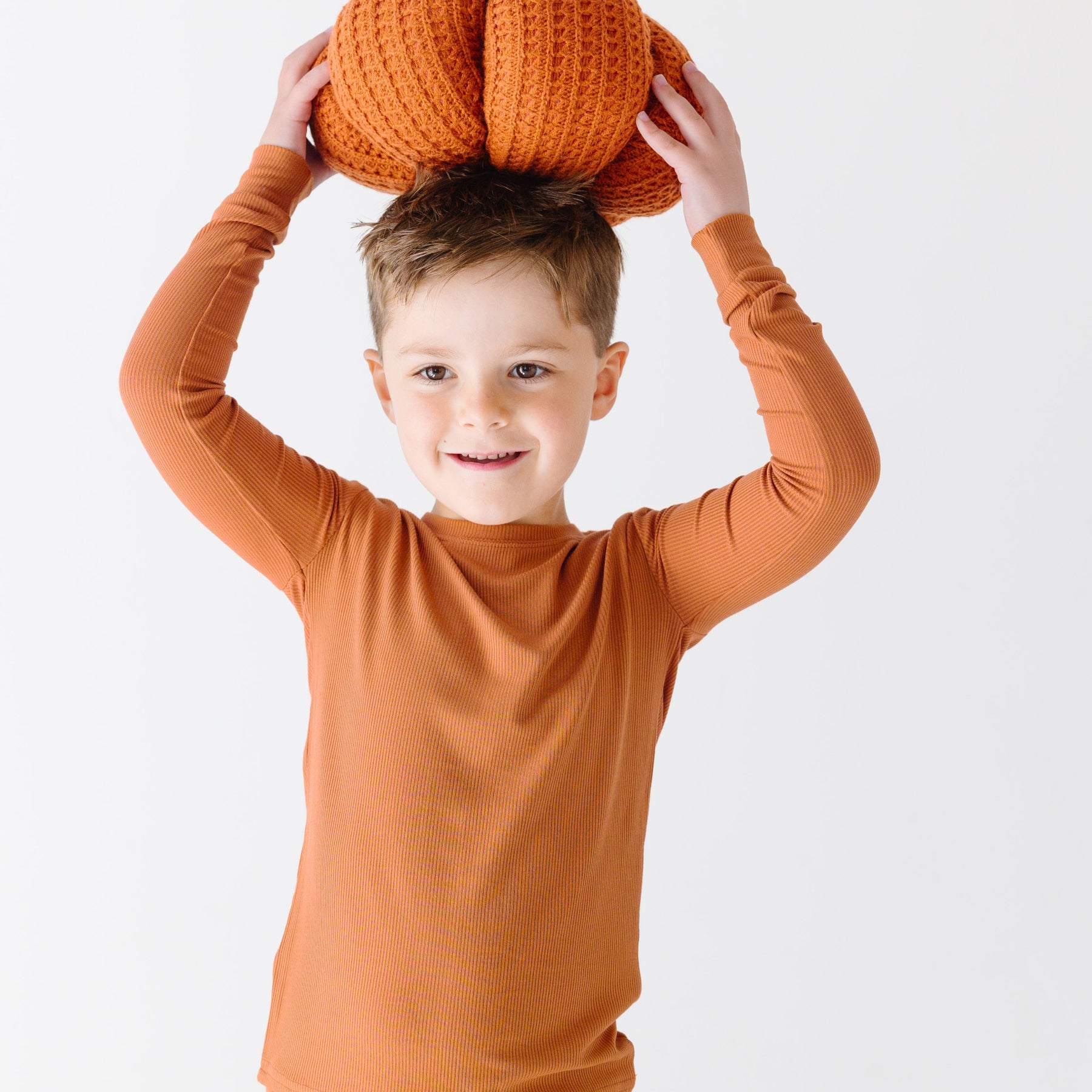 Burnt Orange Small Ribbed Two-Piece Set