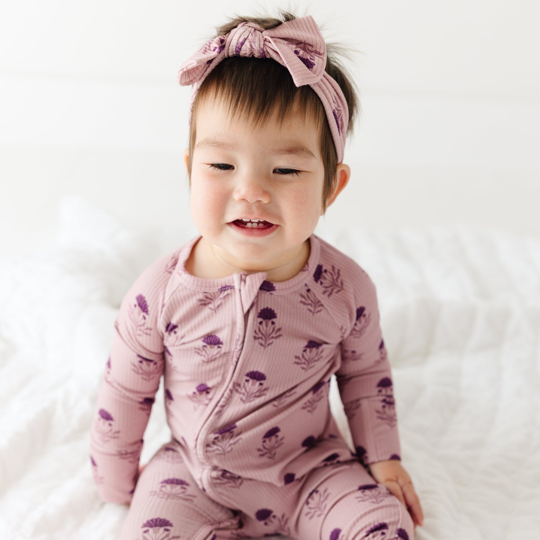 Folk Meadow Small Ribbed Zip Romper