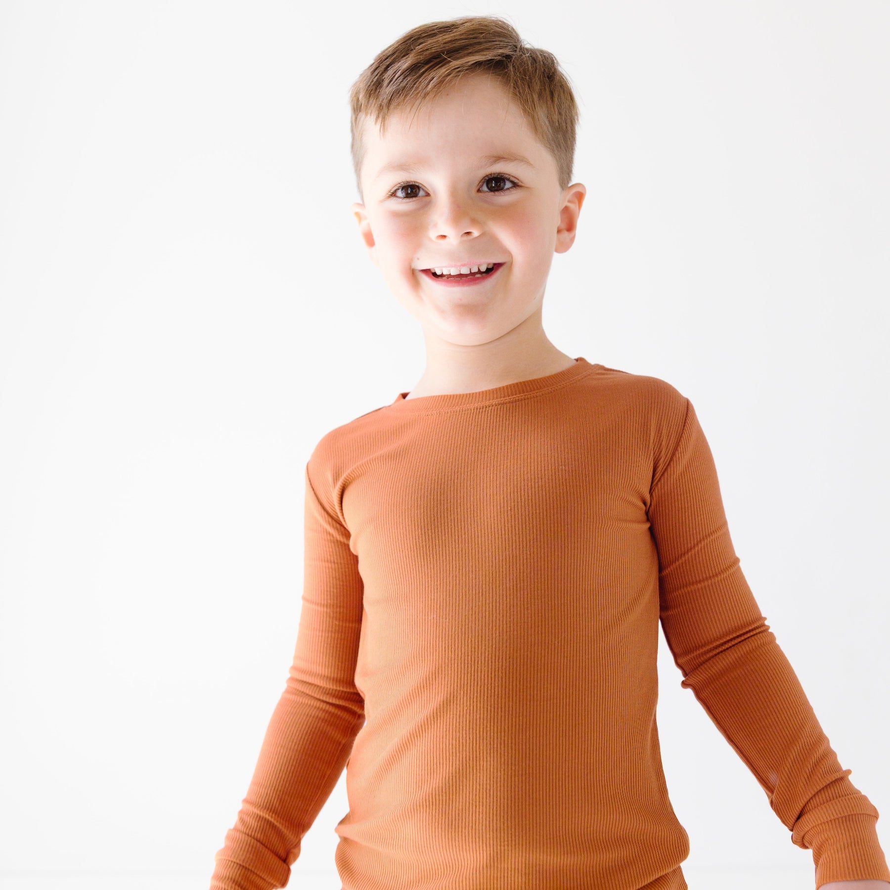 Burnt Orange Small Ribbed Two-Piece Set