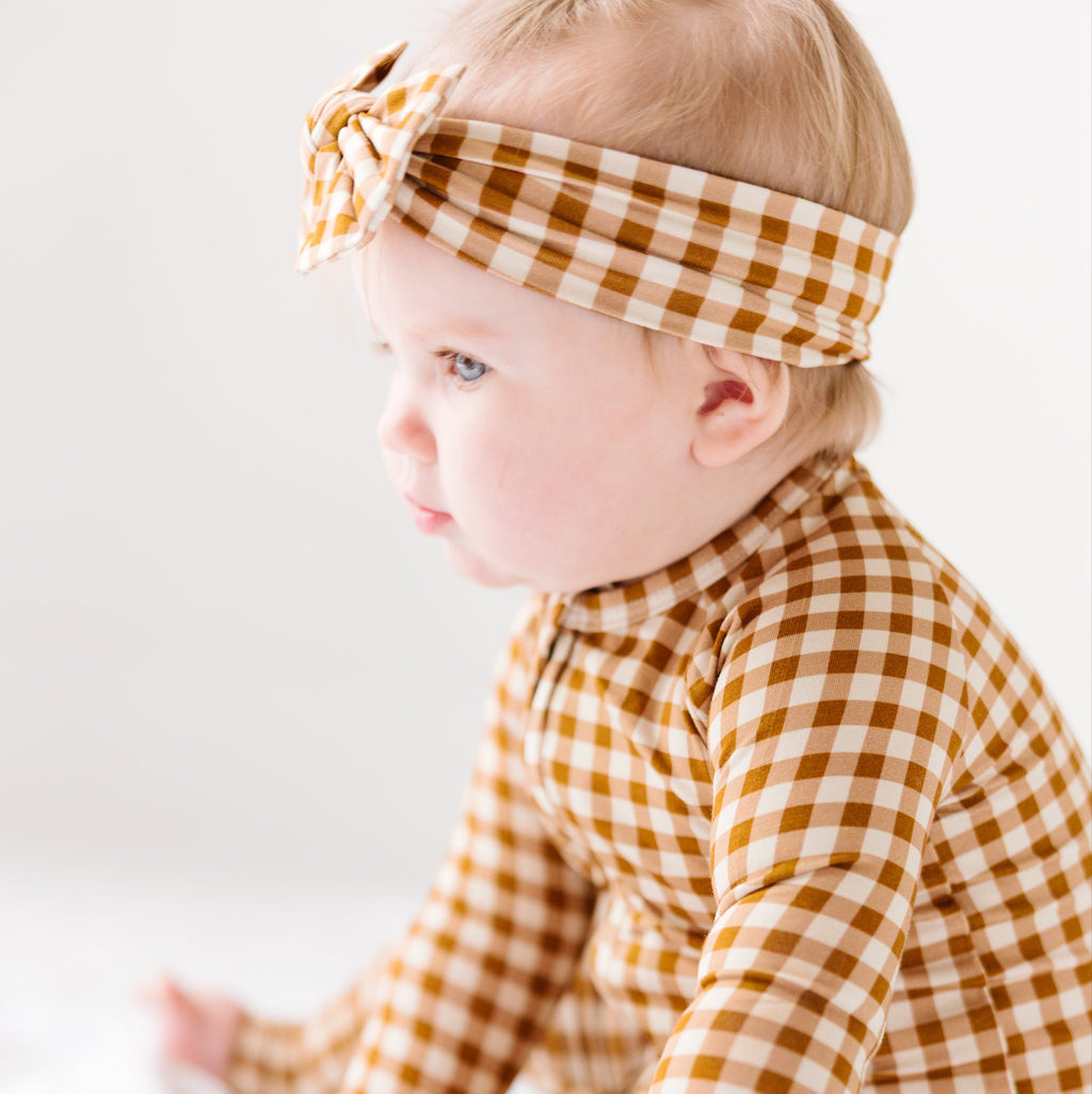 Caramel Small Gingham Bow