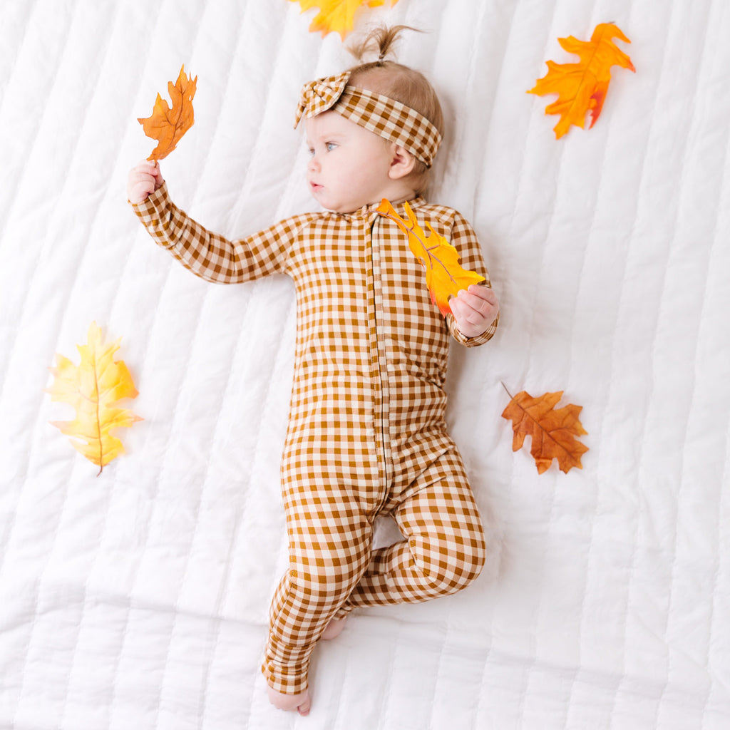 Caramel Small Gingham Bow