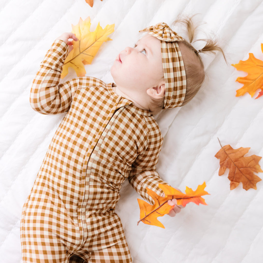 Caramel Small Gingham Bow