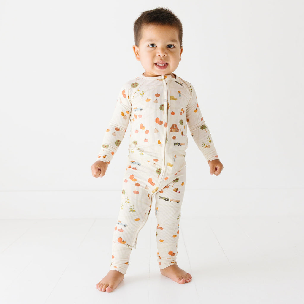 Pumpkin Patch Small Ribbed Zip Romper