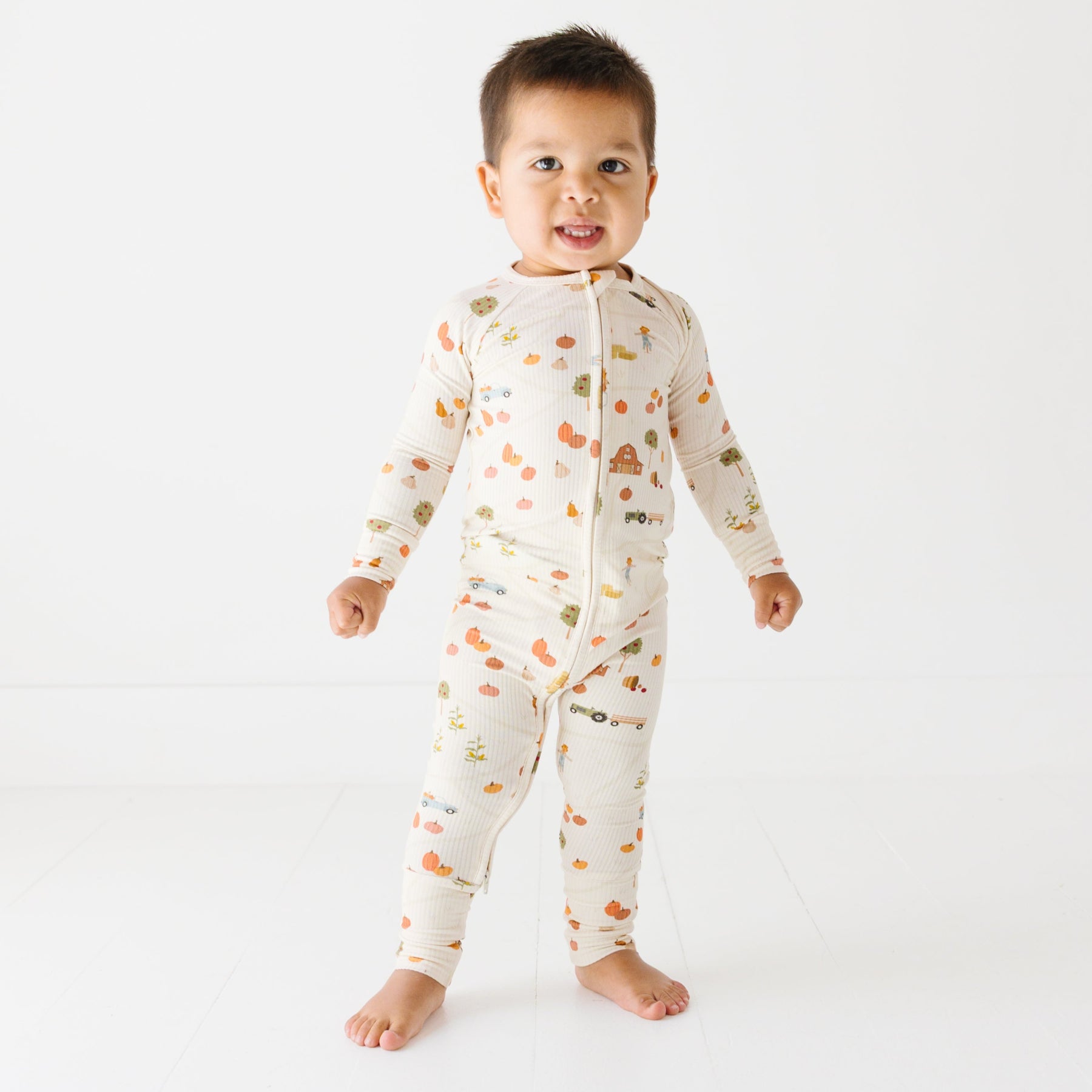 Pumpkin Patch Small Ribbed Zip Romper