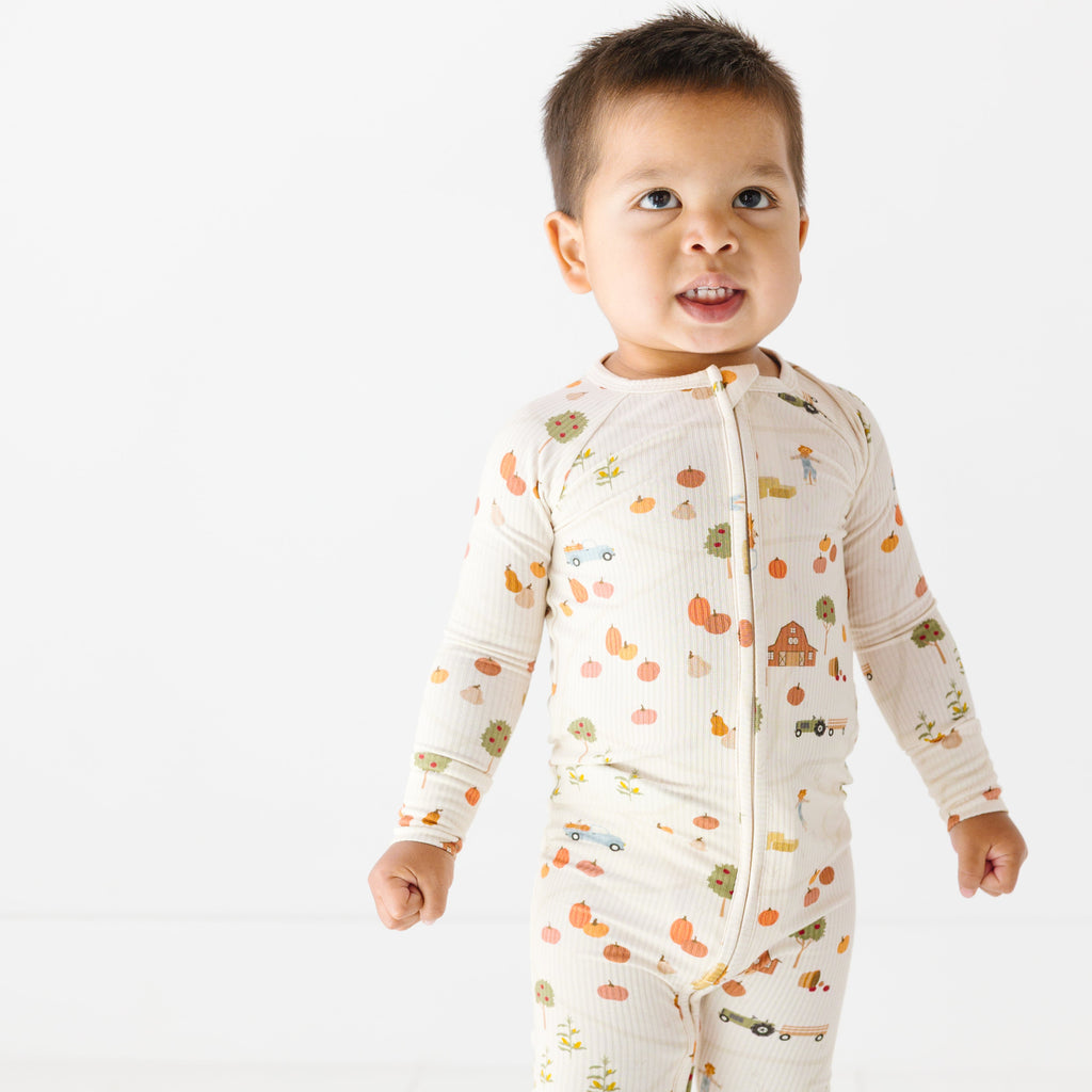 Pumpkin Patch Small Ribbed Zip Romper