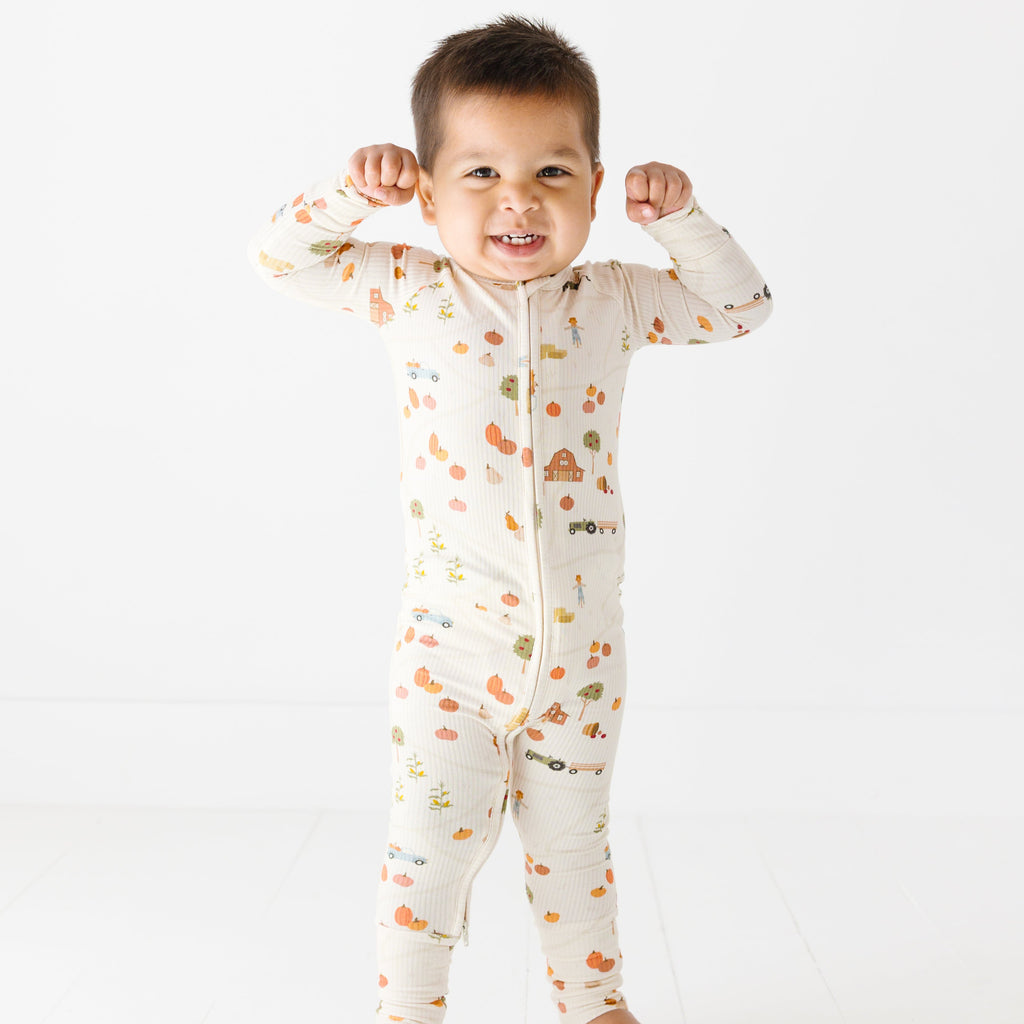 Pumpkin Patch Small Ribbed Zip Romper