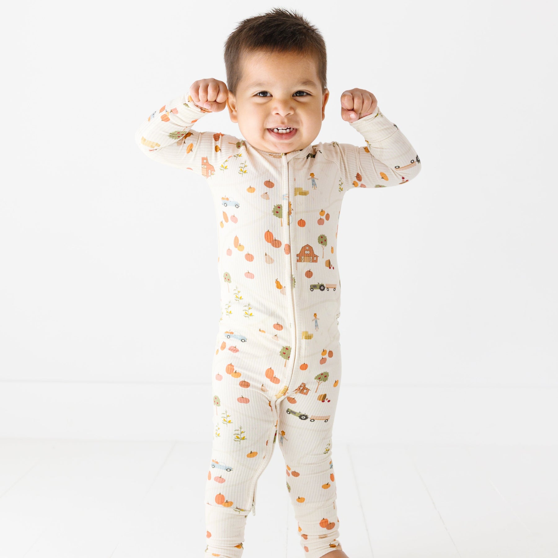 Pumpkin Patch Small Ribbed Zip Romper