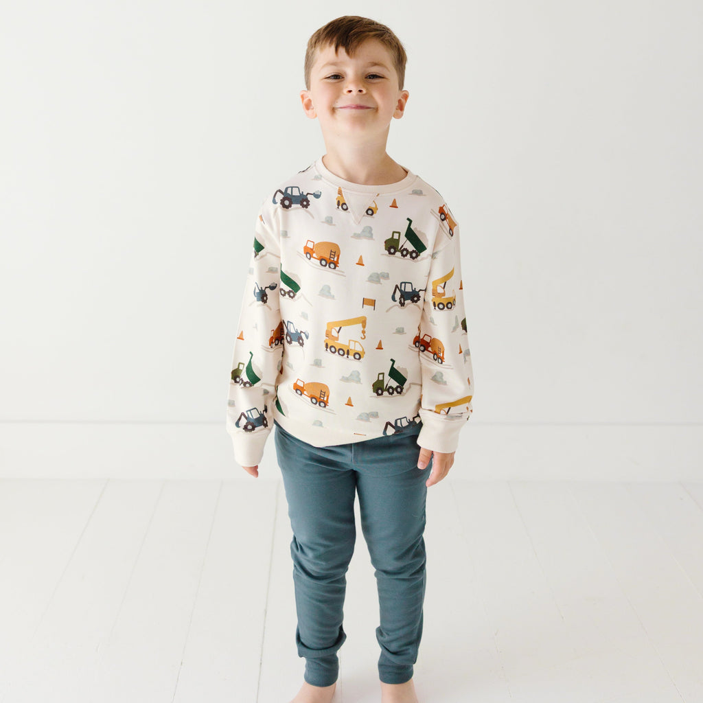 Construction Bamboo French Terry Pullover & Jogger Set