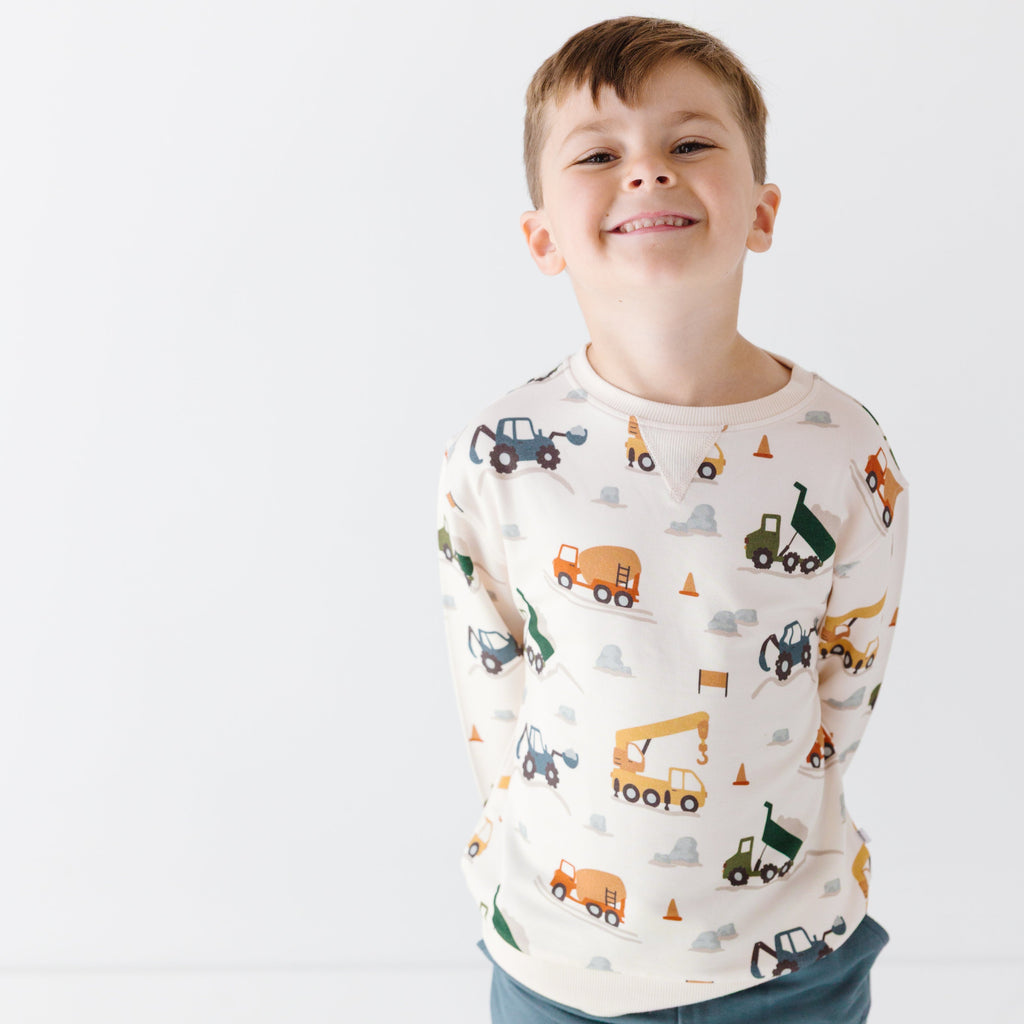 Construction Bamboo French Terry Pullover & Jogger Set