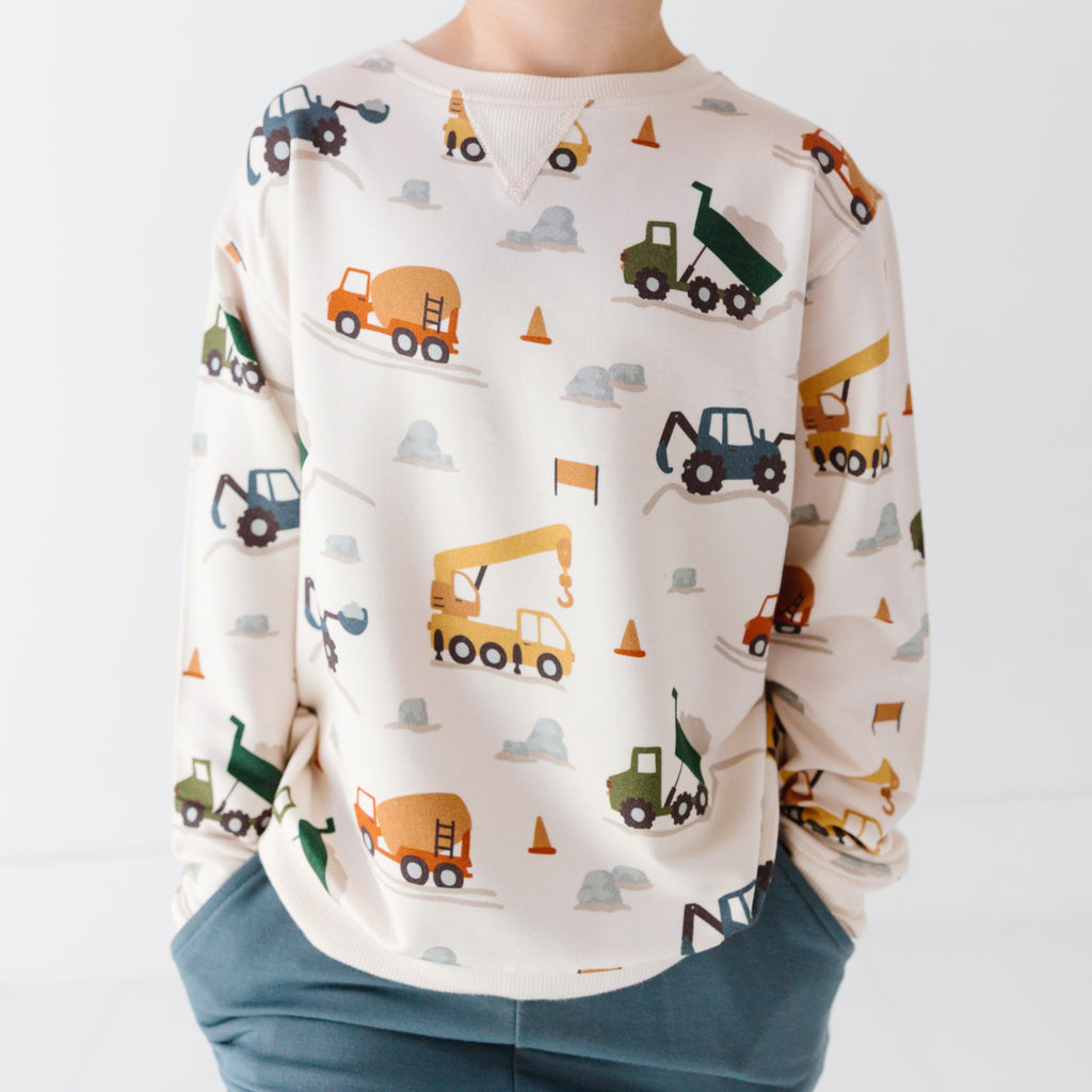 Construction Bamboo French Terry Pullover & Jogger Set