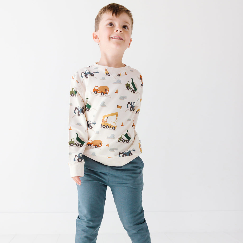 Construction Bamboo French Terry Pullover & Jogger Set