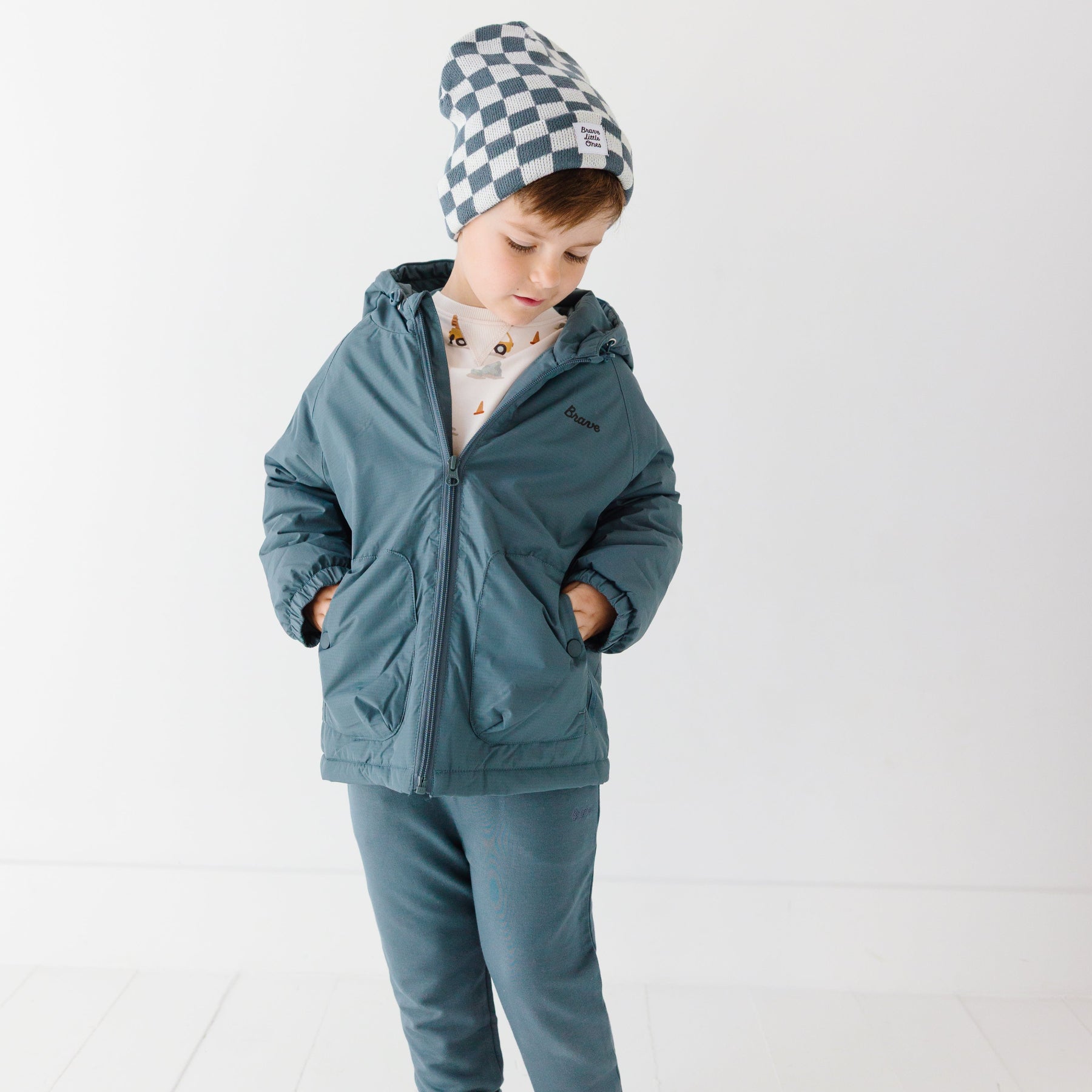 Dark Steel Blue Bamboo French Terry Joggers