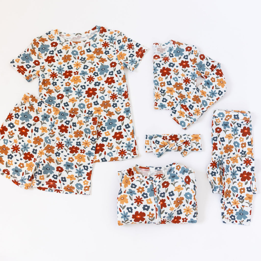 Autumn Meadow Small Ribbed Shorts Two-Piece Set