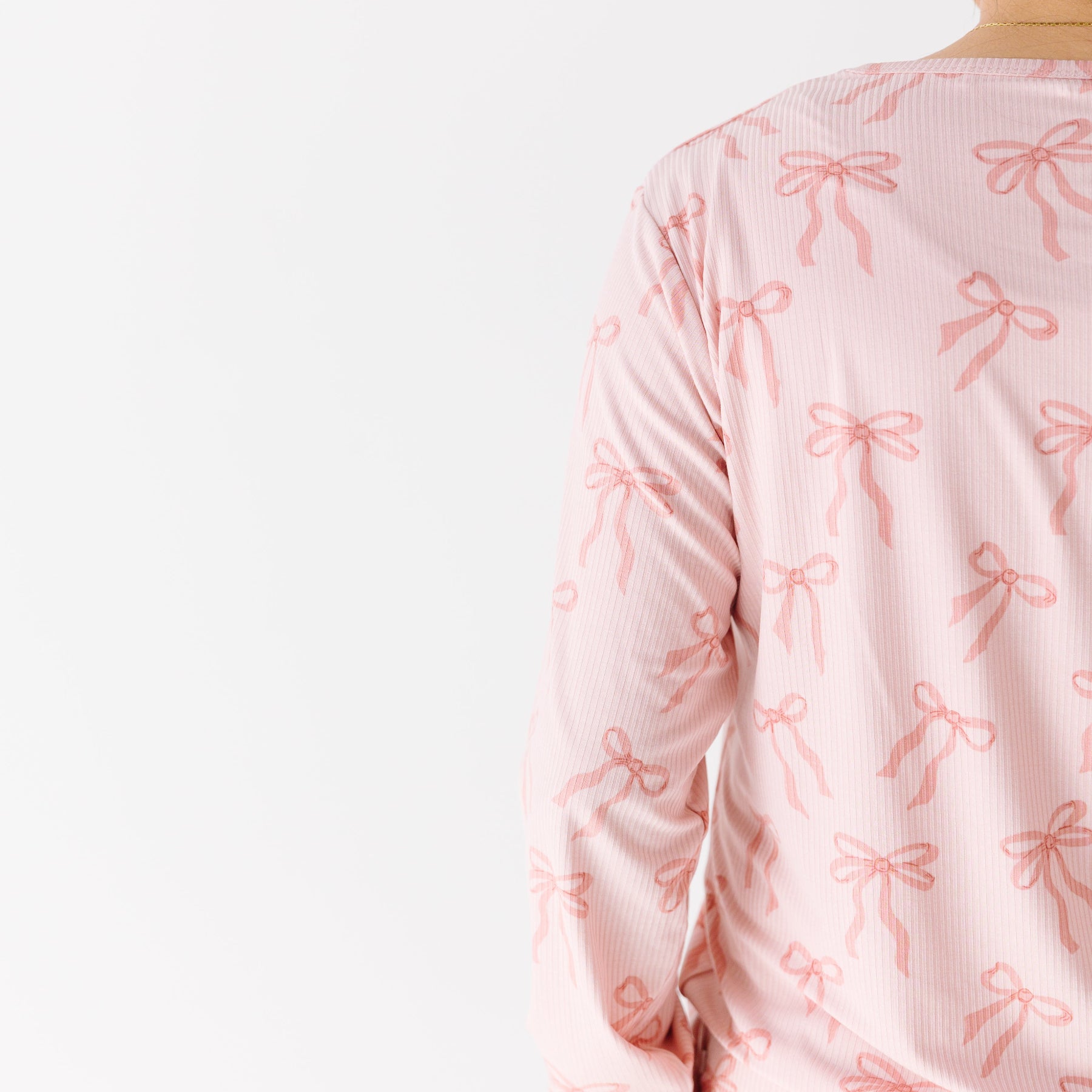 Coquette Bows Small Ribbed Women's Long Sleeve Top