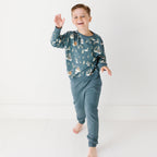Snowy Village Dark Steel Blue Bamboo French Terry Pullover & Jogger Set