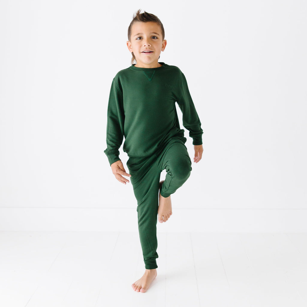 Forest Green Bamboo French Terry Joggers