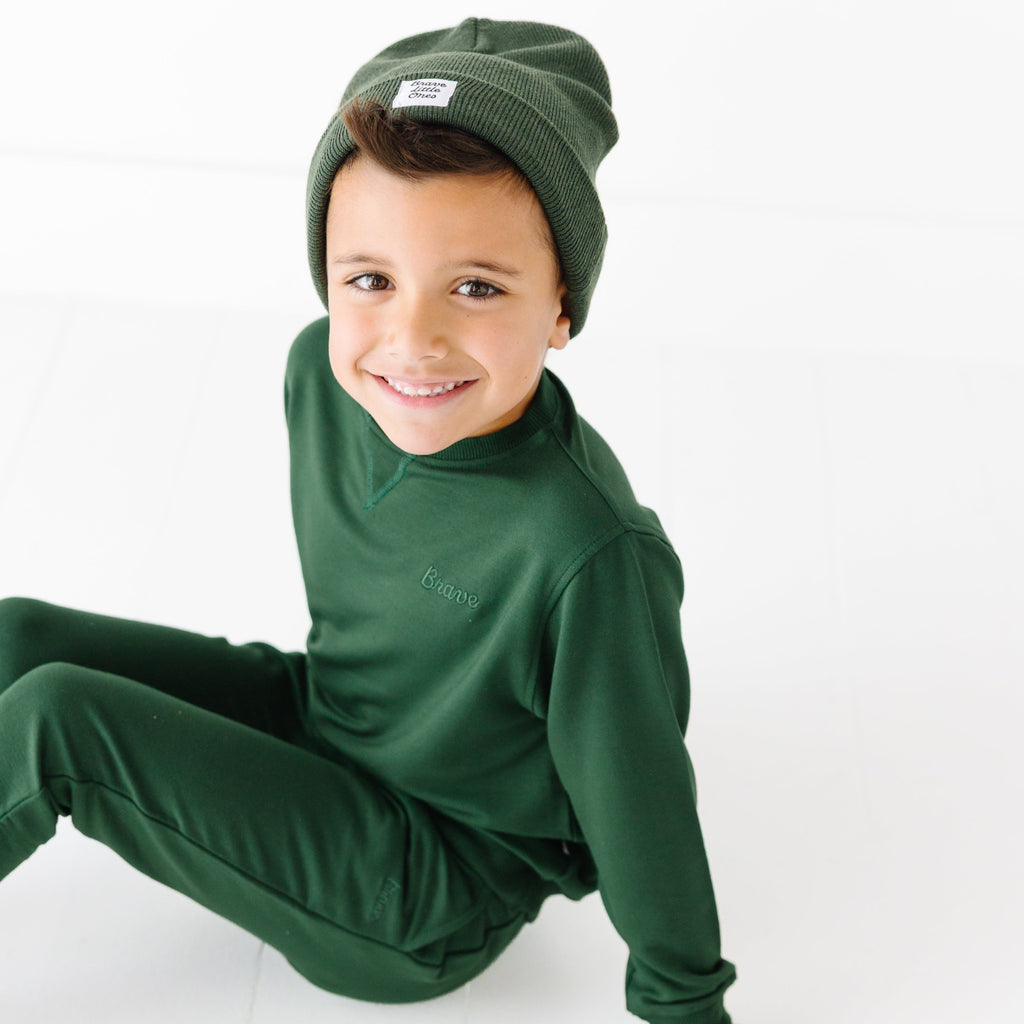 Forest Green Bamboo French Terry Joggers