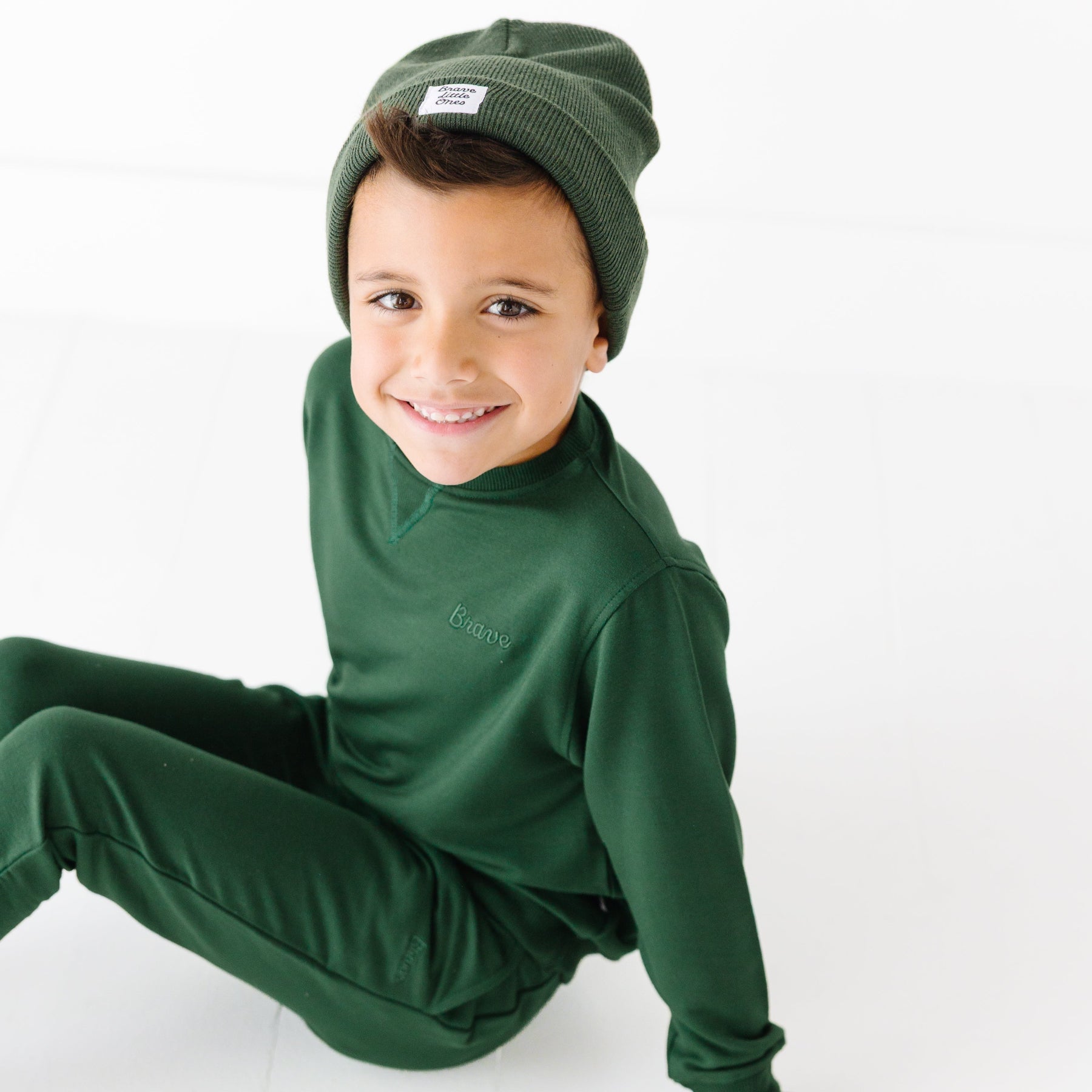 Forest Green Bamboo French Terry Joggers