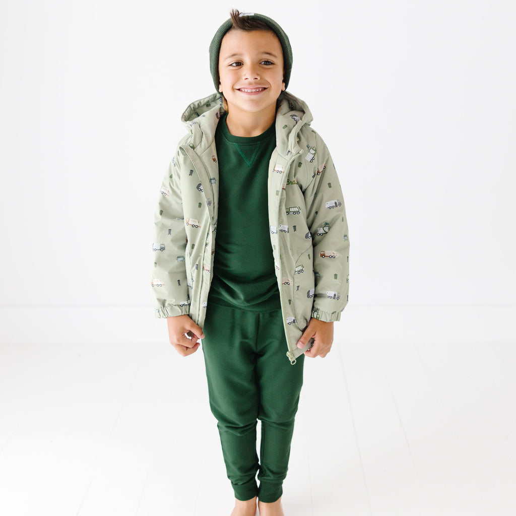 Forest Green Bamboo French Terry Joggers