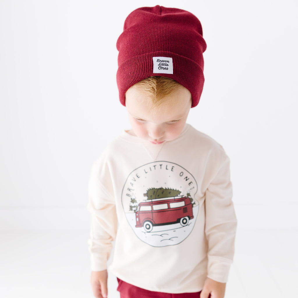 Dark Maroon Knit Beanie